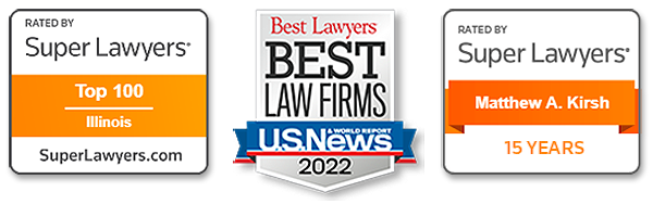 Kirsh badges Super Lawyer and Best Law 15 Years, Firms - US News 2022